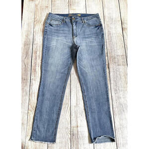 Seven 7 Size 14 High Rise Raw Hem Weekend Slim Fit Jeans stretch denim